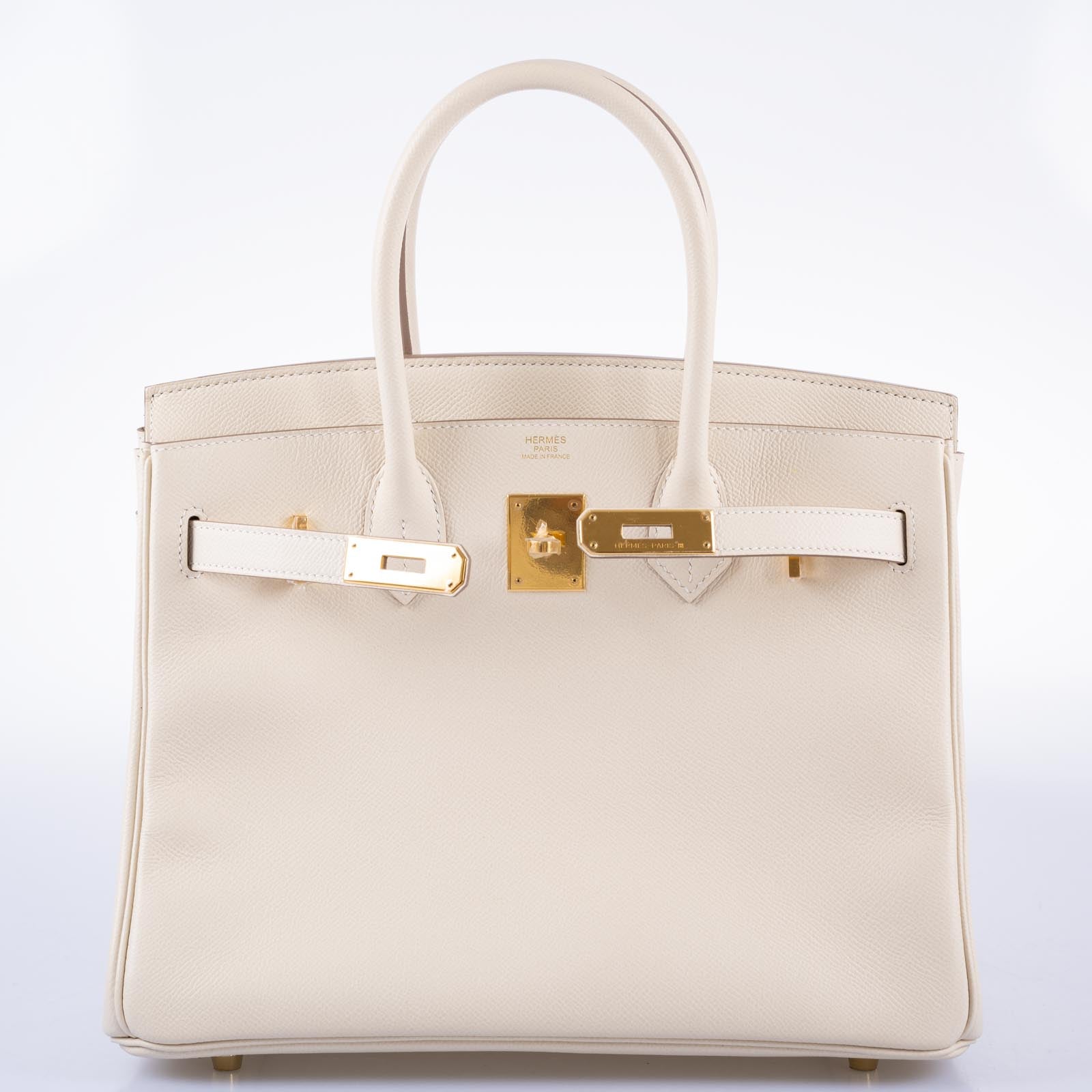 HermesBirkin 30 Craie Epsom with Gold Hardware