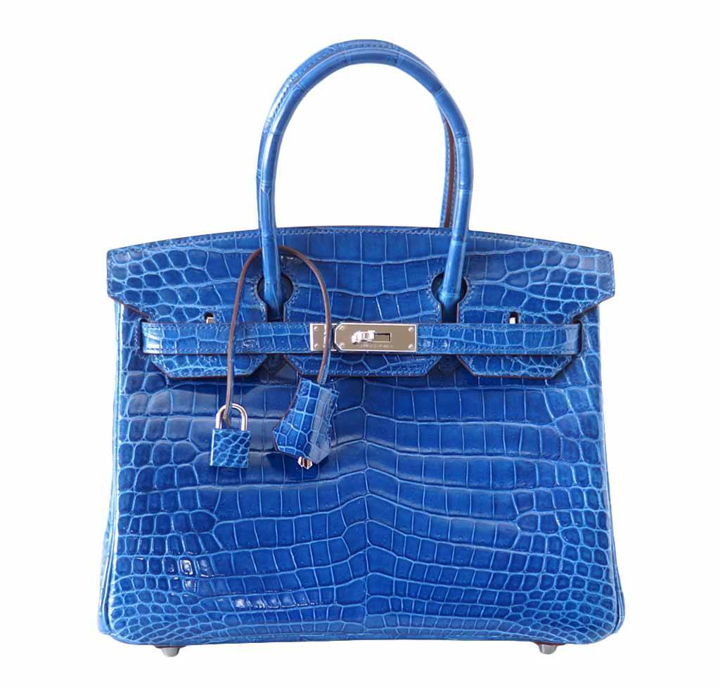 HermesBirkin 30 Crocodile Mykonos Bag