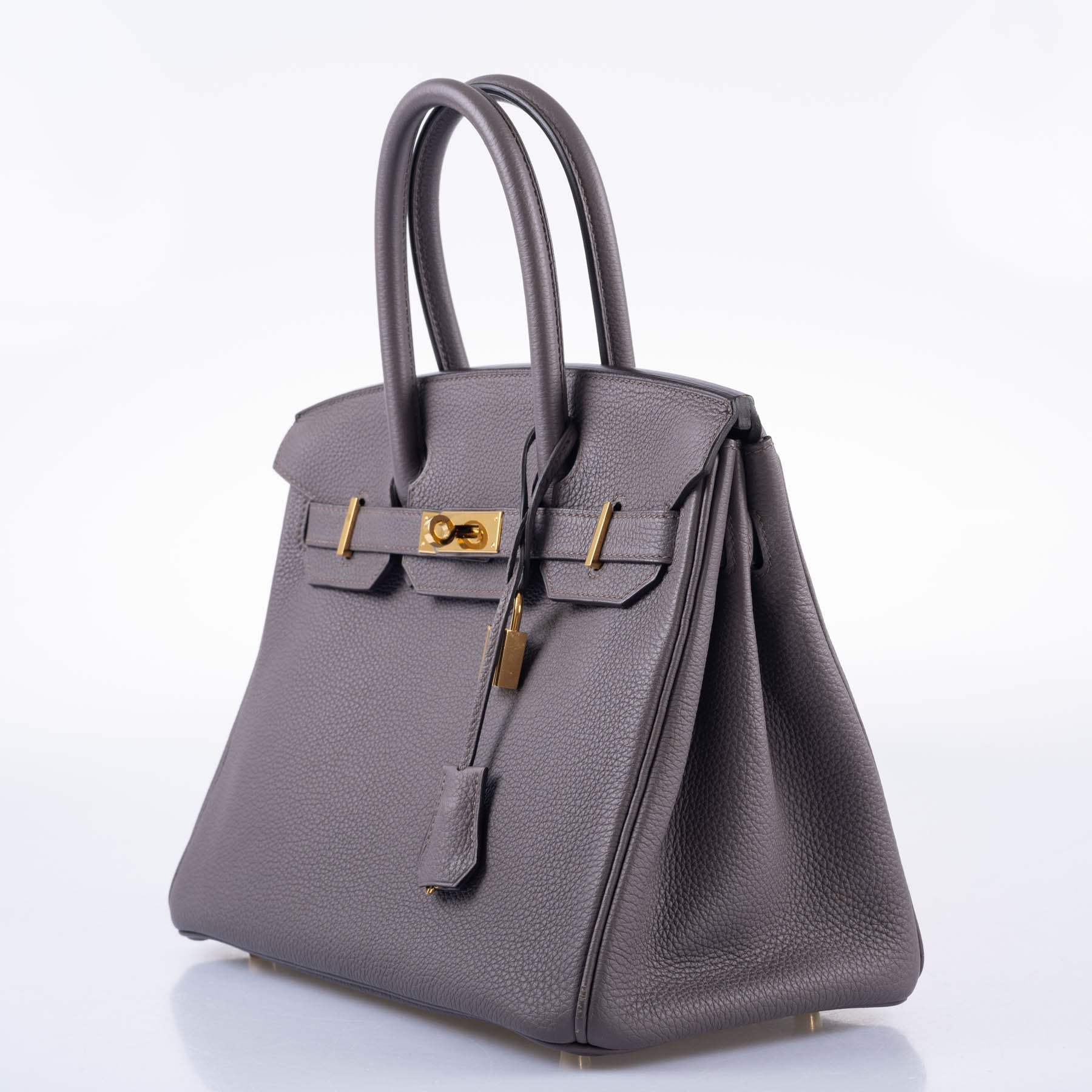HermesBirkin 30 Etain Togo with Gold Hardware