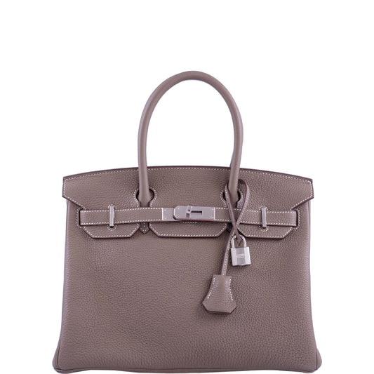 HermesBirkin 30 Etoupe Togo Palladium Hardware