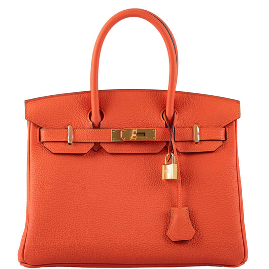 HermesBirkin 30 Feu Togo Gold Hardware - 2020, Y