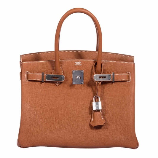 HermesBirkin 30 Gold Togo Palladium Hardware