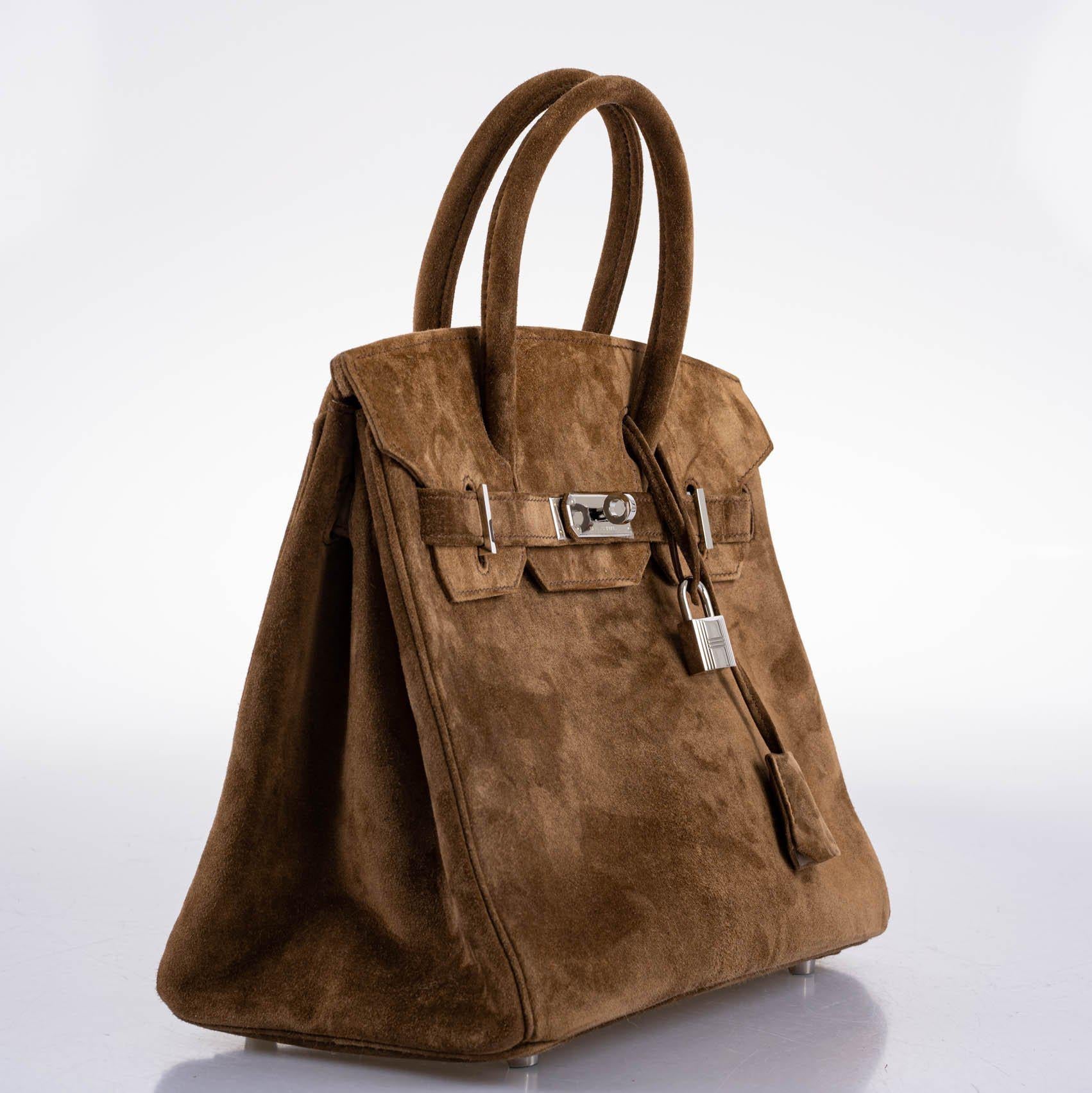 HermesBirkin 30 Gold Veau Doblis Suede Palladium Hardware - 2008, L Square