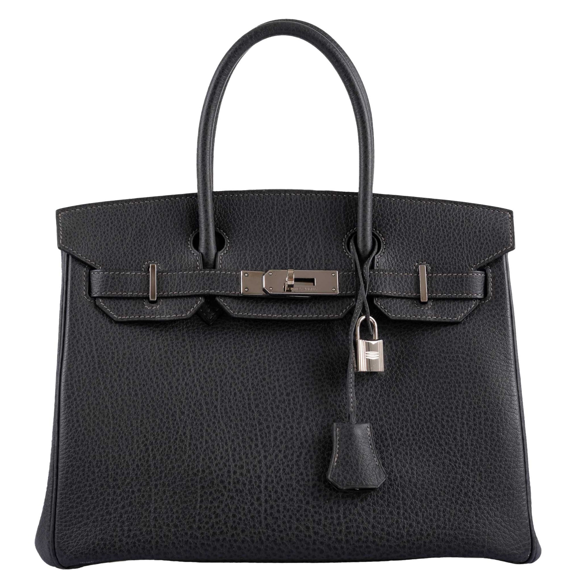 HermesBirkin 30 Graphite Buffalo with Palladium Hardware - 2005, I Square