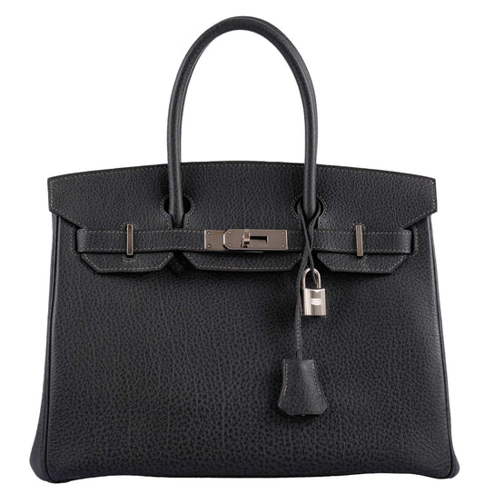 HermesBirkin 30 Graphite Buffalo with Palladium Hardware - 2005, I Square