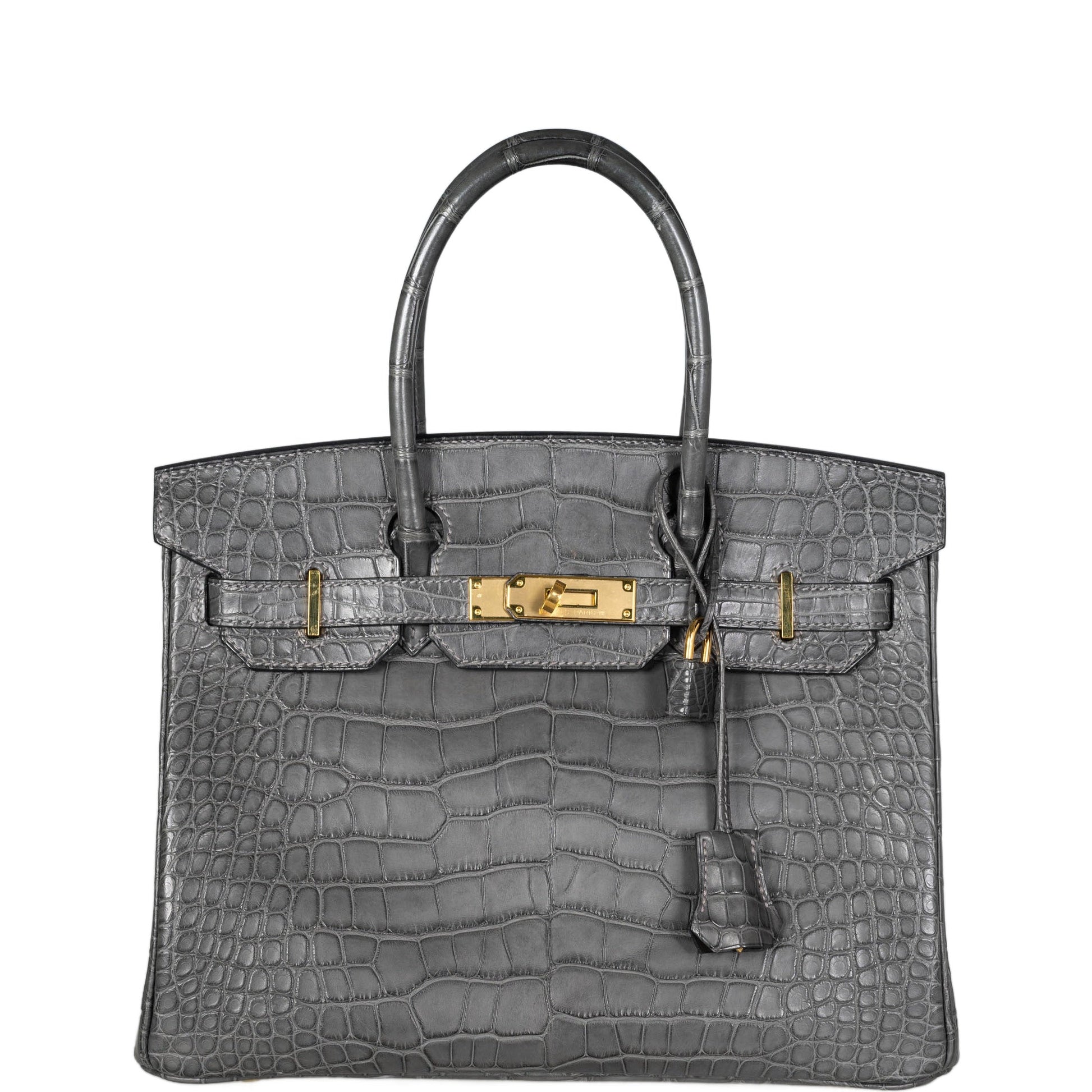 HermesBirkin 30 Graphite Matte Alligator Gold Hardware