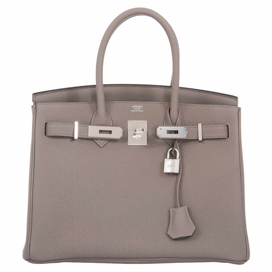 HermesBirkin 30 Gris Asphalte Togo Palladium Hardware