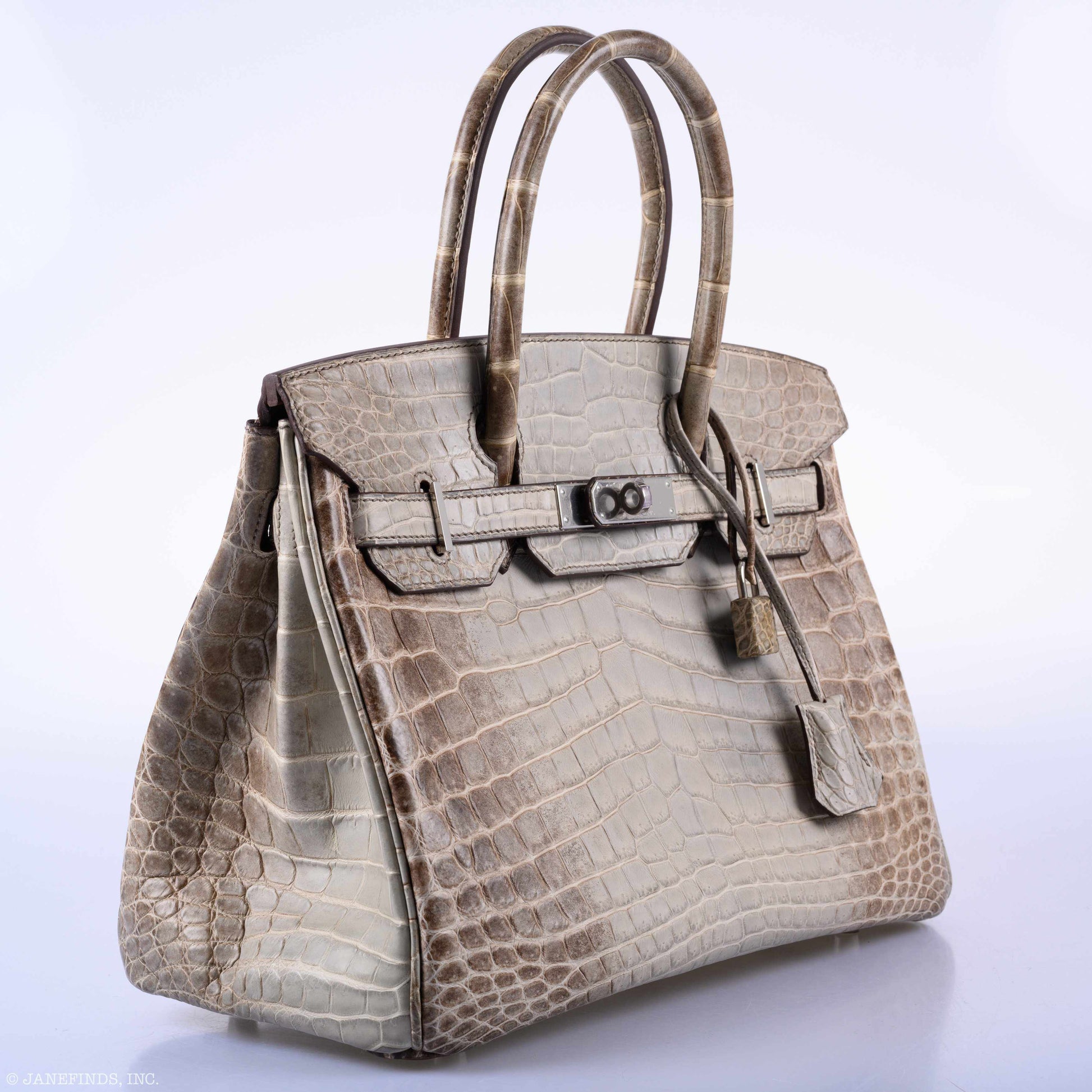 HermesBirkin 30 Gris Cendre Himalayan Niloticus Crocodile Palladium Hardware