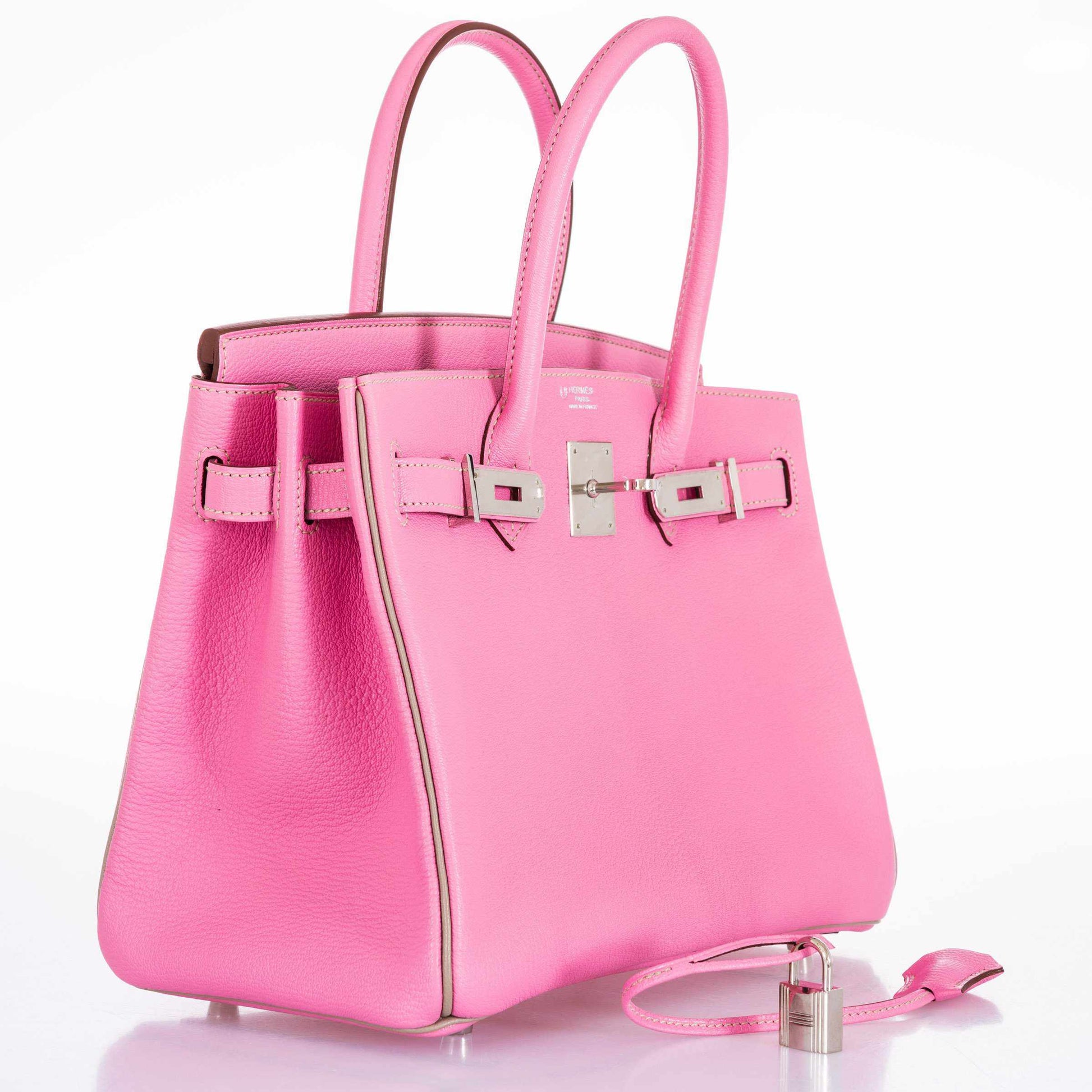 HermesBirkin 30 HSS Bubblegum Pink And Gris Tourterelle Chevre Palladium Hardware