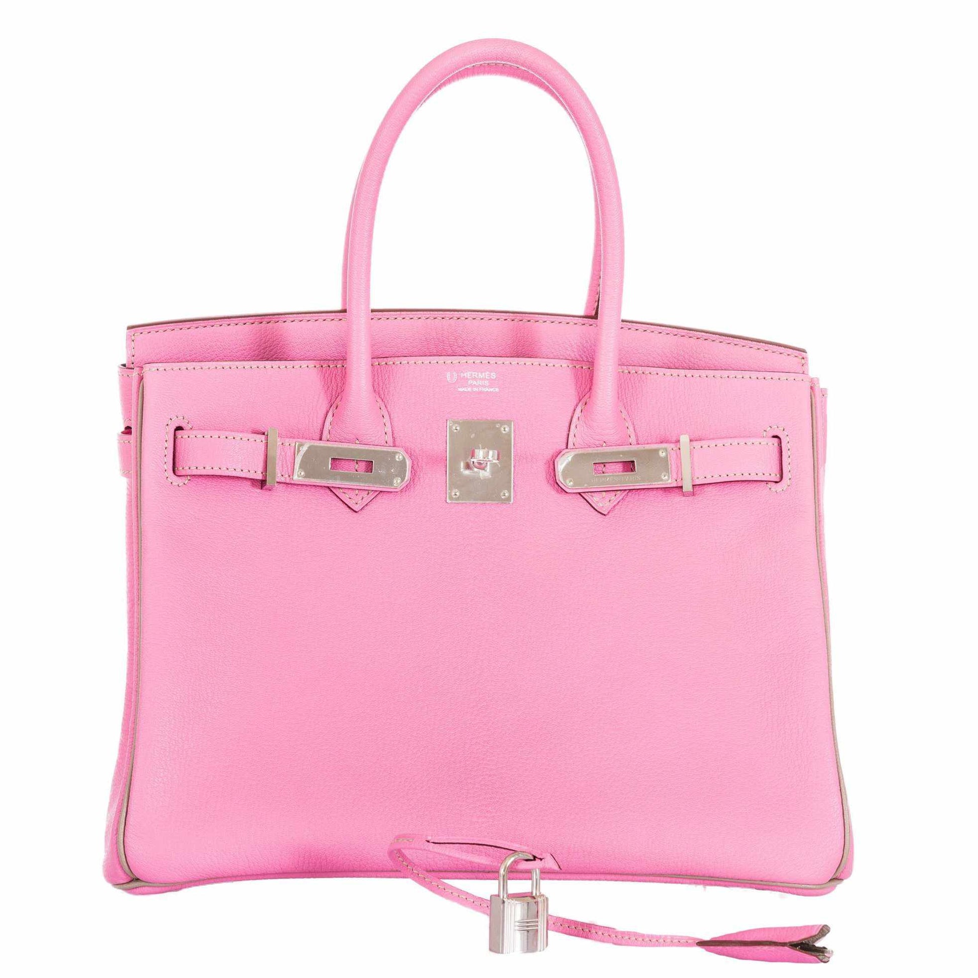 HermesBirkin 30 HSS Bubblegum Pink And Gris Tourterelle Chevre Palladium Hardware