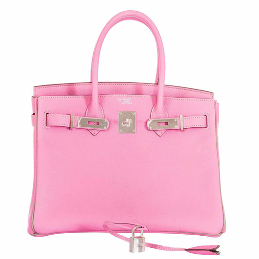 HermesBirkin 30 HSS Bubblegum Pink And Gris Tourterelle Chevre Palladium Hardware