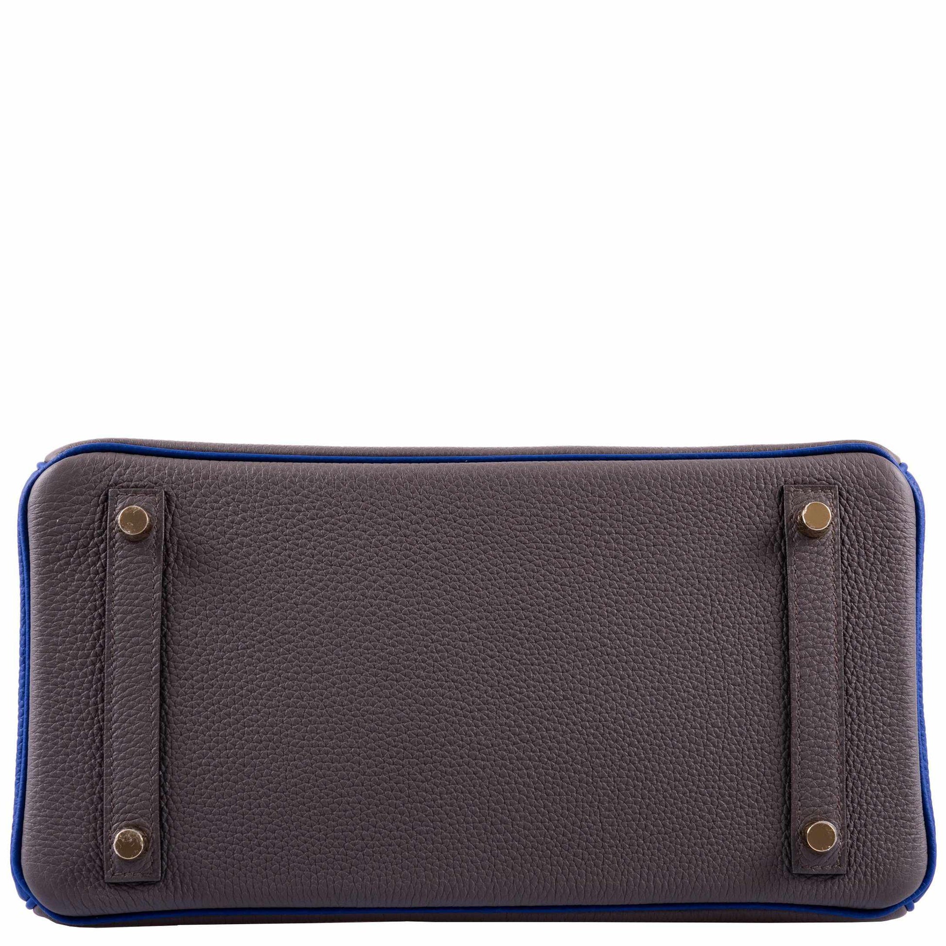 HermesBirkin 30 HSS Etain And Blue Electric Togo Gold Hardware