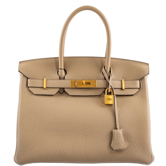 HermesBirkin 30 HSS Trench & Craie Piping Togo Brushed Gold Hardware - 2016, X