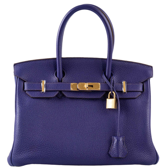 HermesBirkin 30 Iris Togo with Gold Hardware