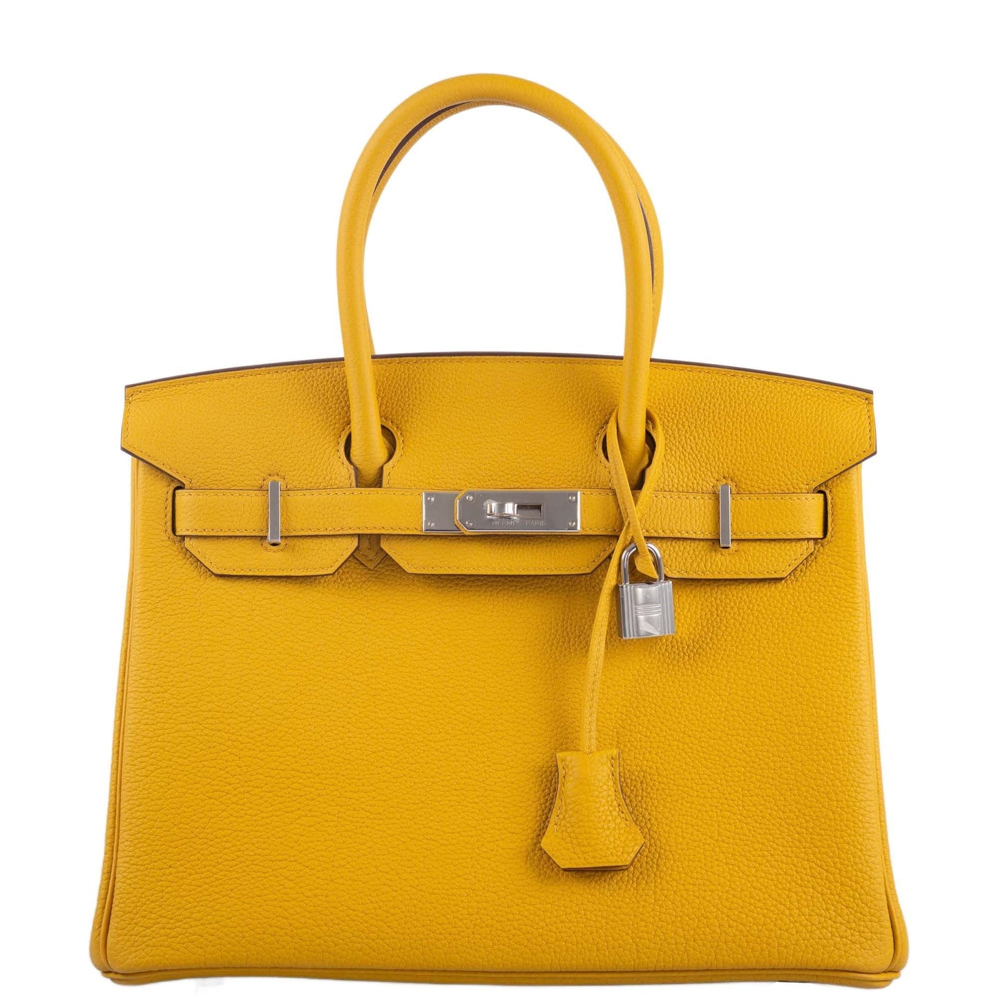 HermesBirkin 30 Jaune Ambre Togo Palladium Hardware