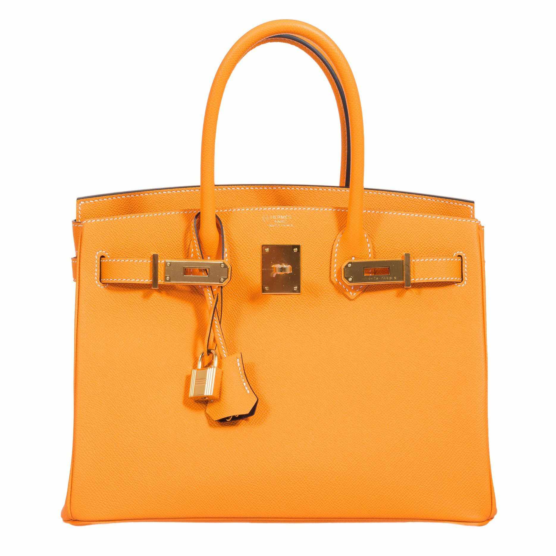 HermesBirkin 30 Jaune D'Or & Blue Marine Epsom Palladium Hardware