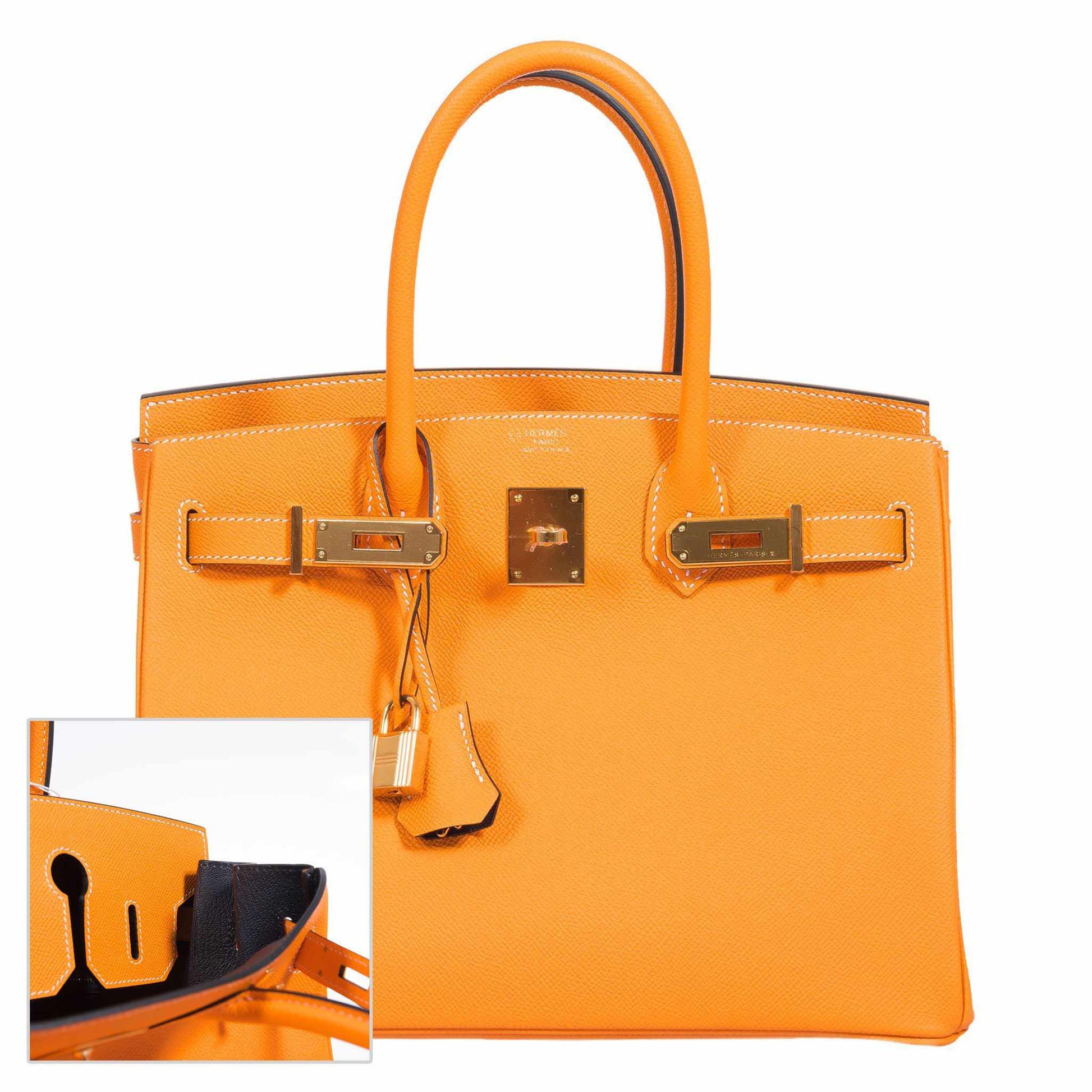 HermesBirkin 30 Jaune D'Or & Blue Marine Epsom Palladium Hardware