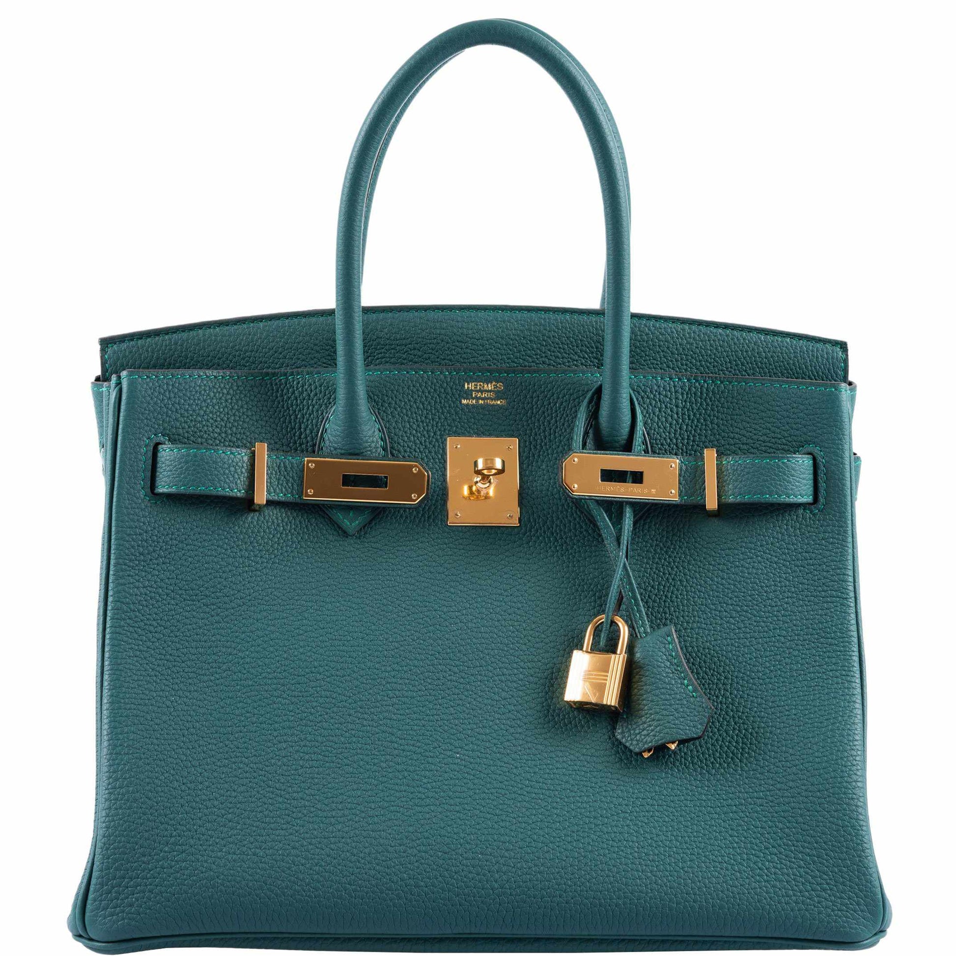 HermesBirkin 30 Malachite Togo Gold Hardware