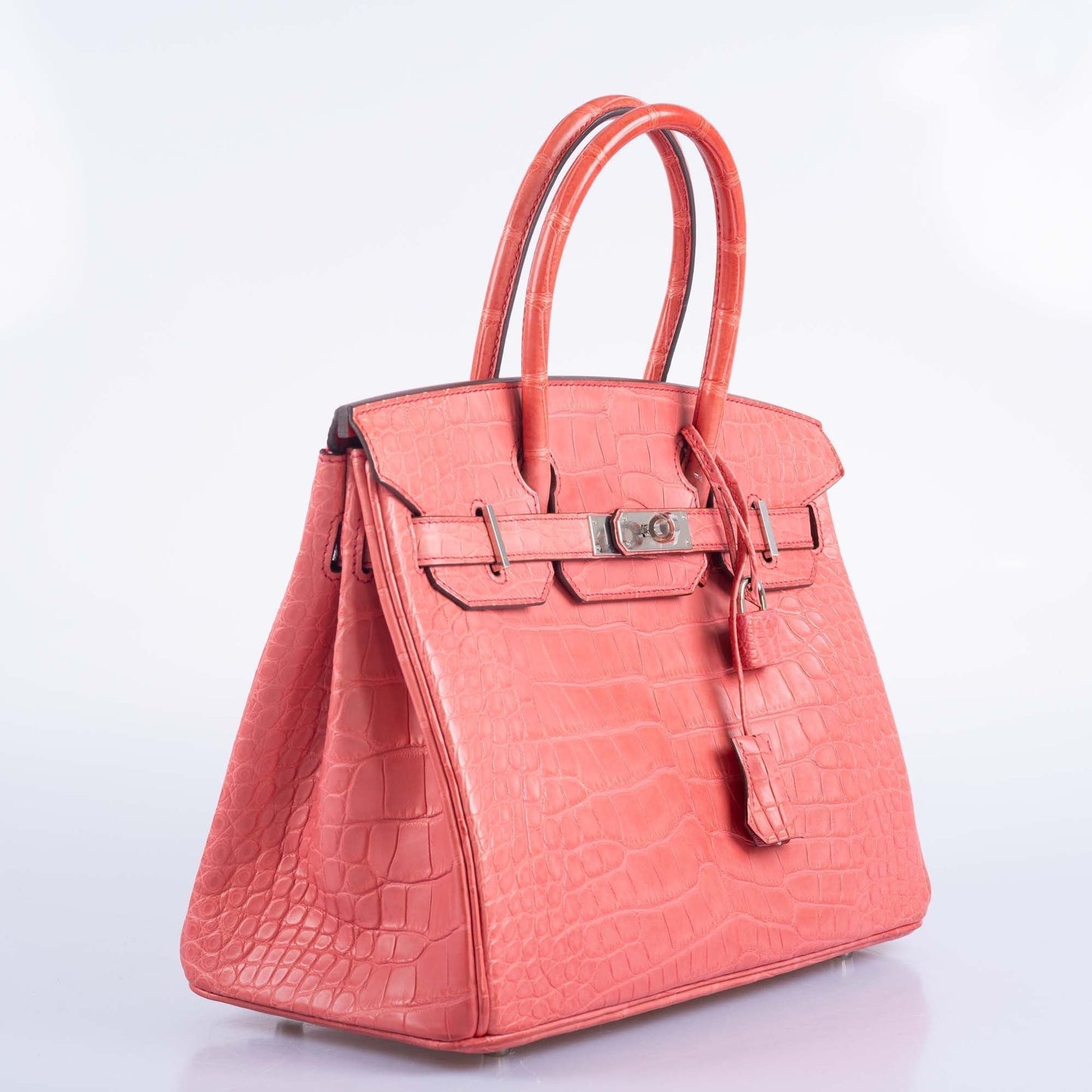 HermesBirkin 30 Matte Bougainvillier Alligator Palladium Hardware