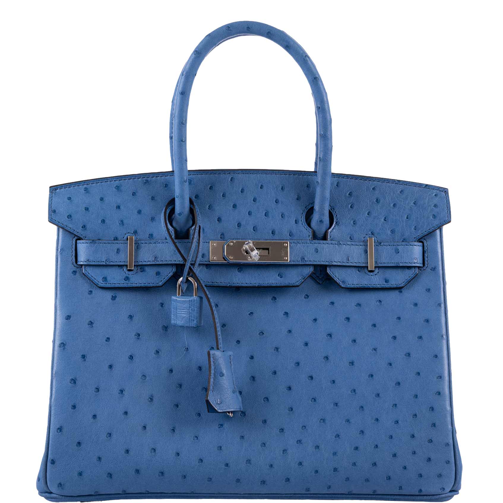 HermesBirkin 30 Mykonos Ostrich Palladium Hardware - 2016, A