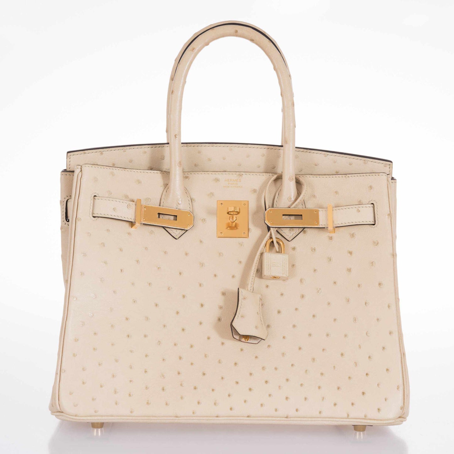 HermesBirkin 30 Parchemin Ostrich Gold Hardware