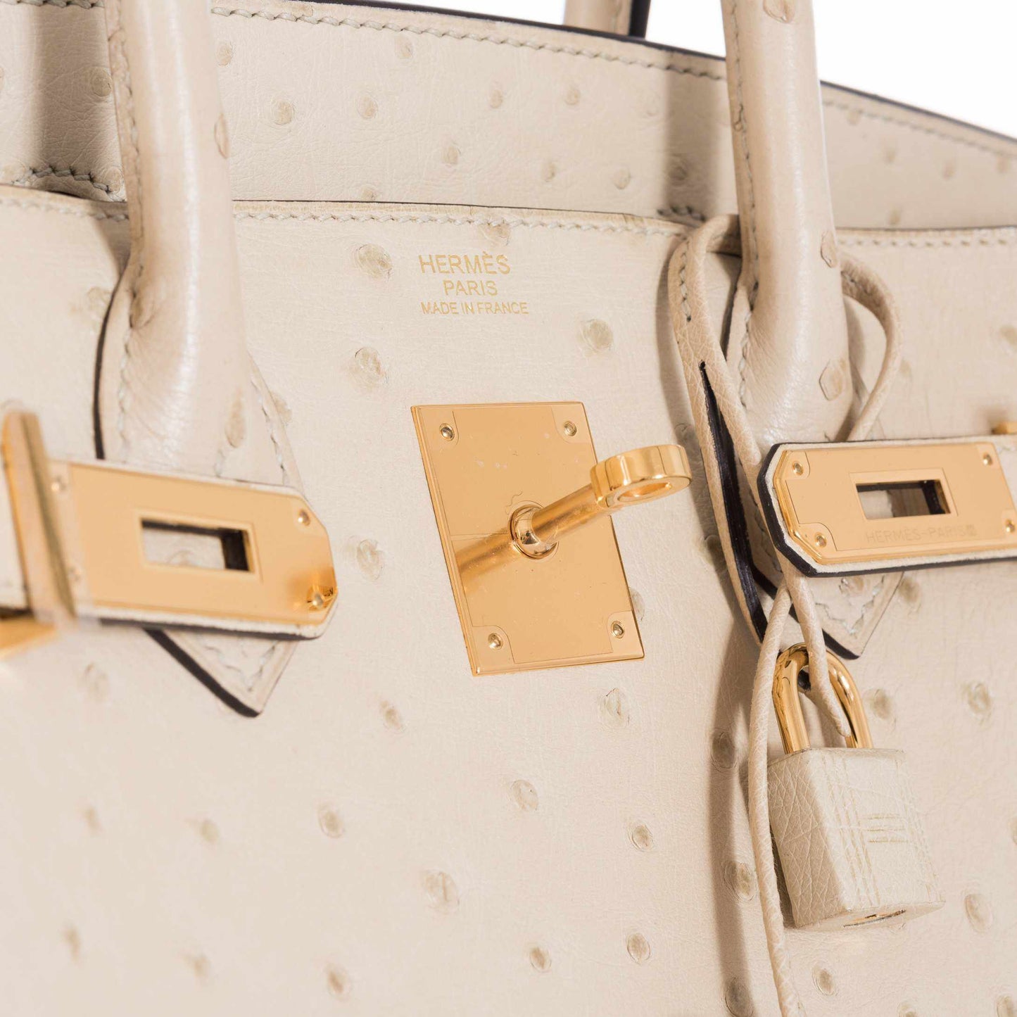 HermesBirkin 30 Parchemin Ostrich Gold Hardware