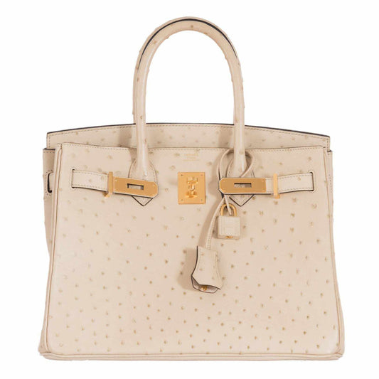 HermesBirkin 30 Parchemin Ostrich Gold Hardware