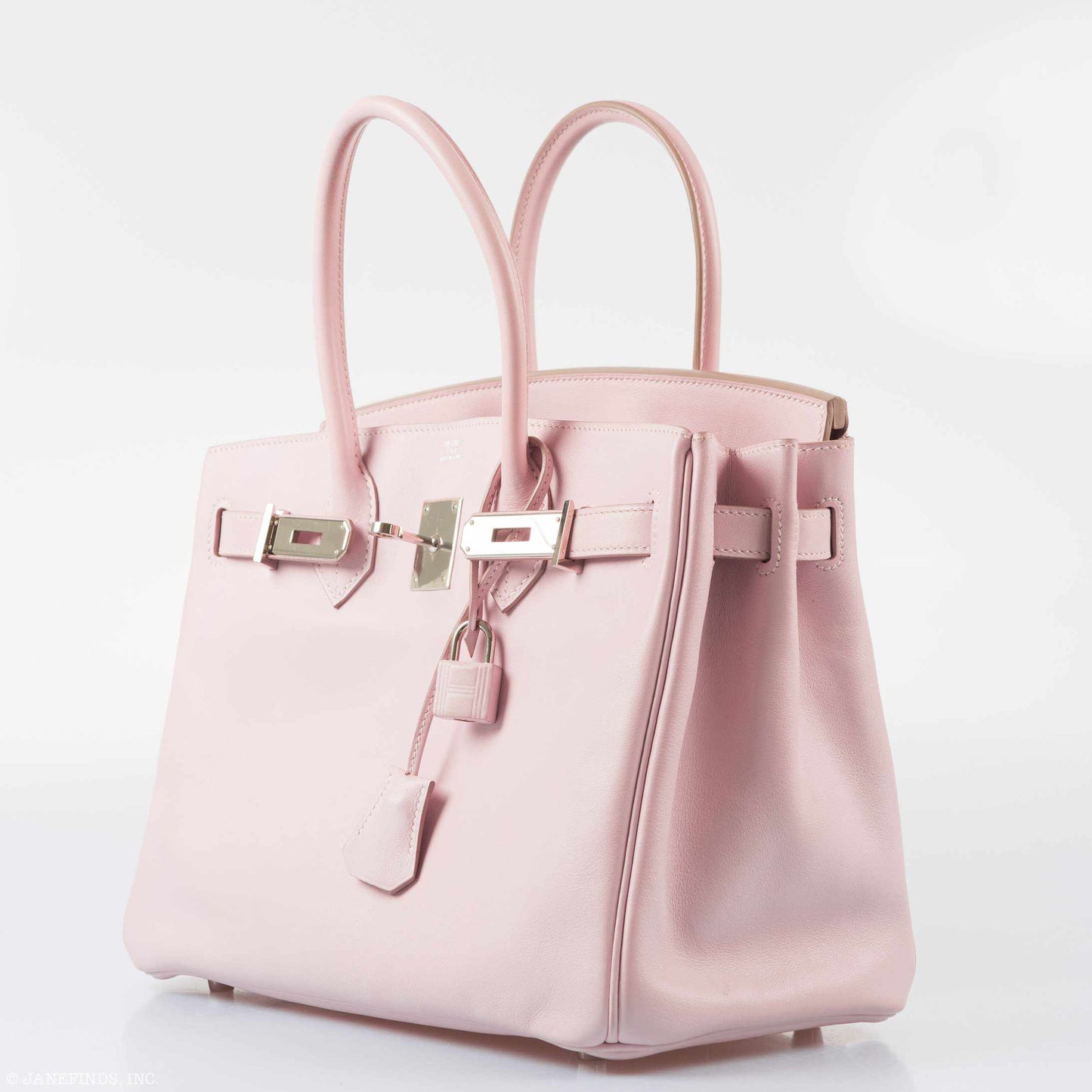 HermesBirkin 30 Rose Dragee Swift Palladium Hardware