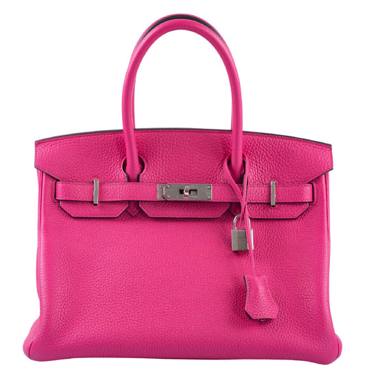 HermesBirkin 30 Rose Shocking Togo Palladium Hardware