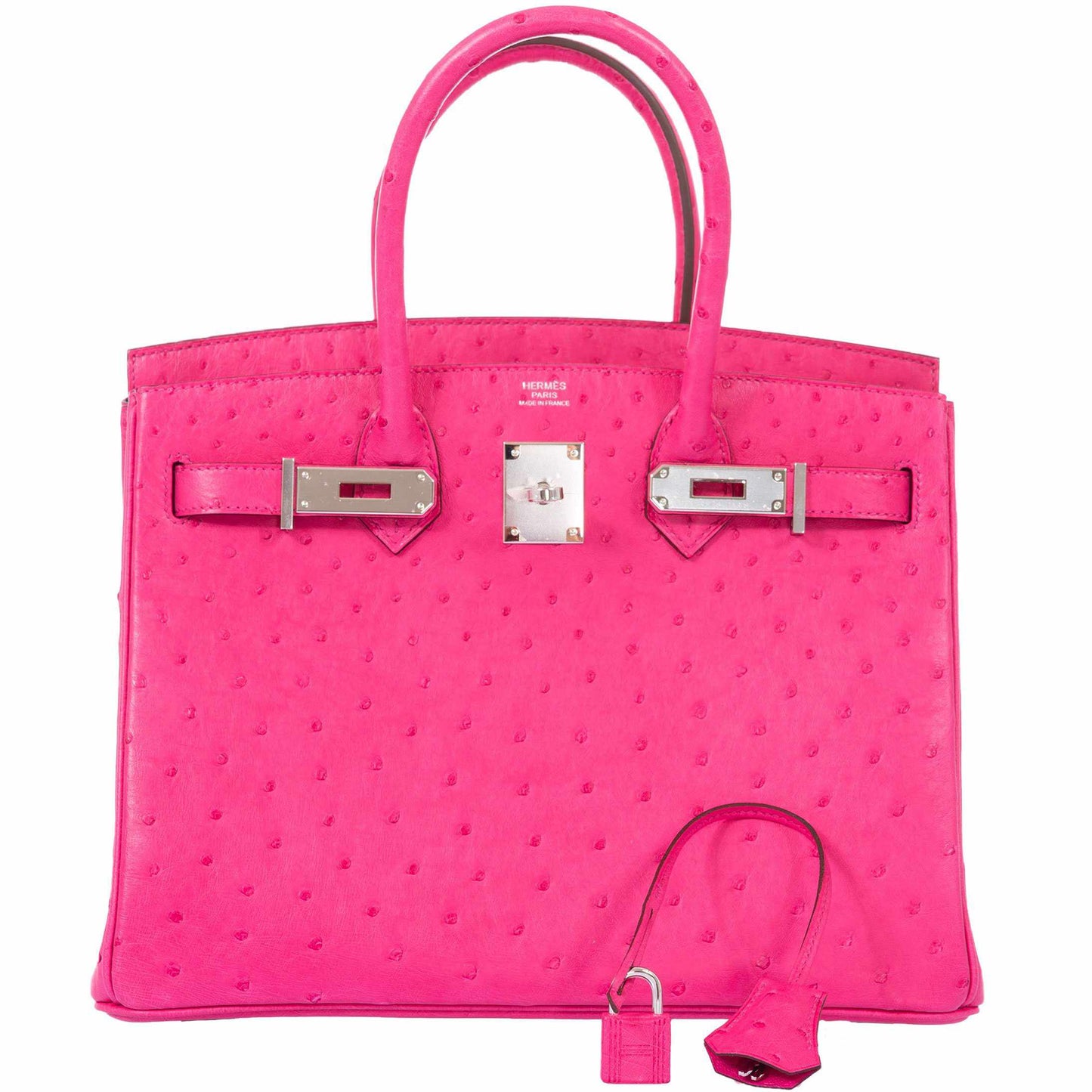 HermesBirkin 30 Rose Tyrien Ostrich Palladium Hardware - 2020, Y