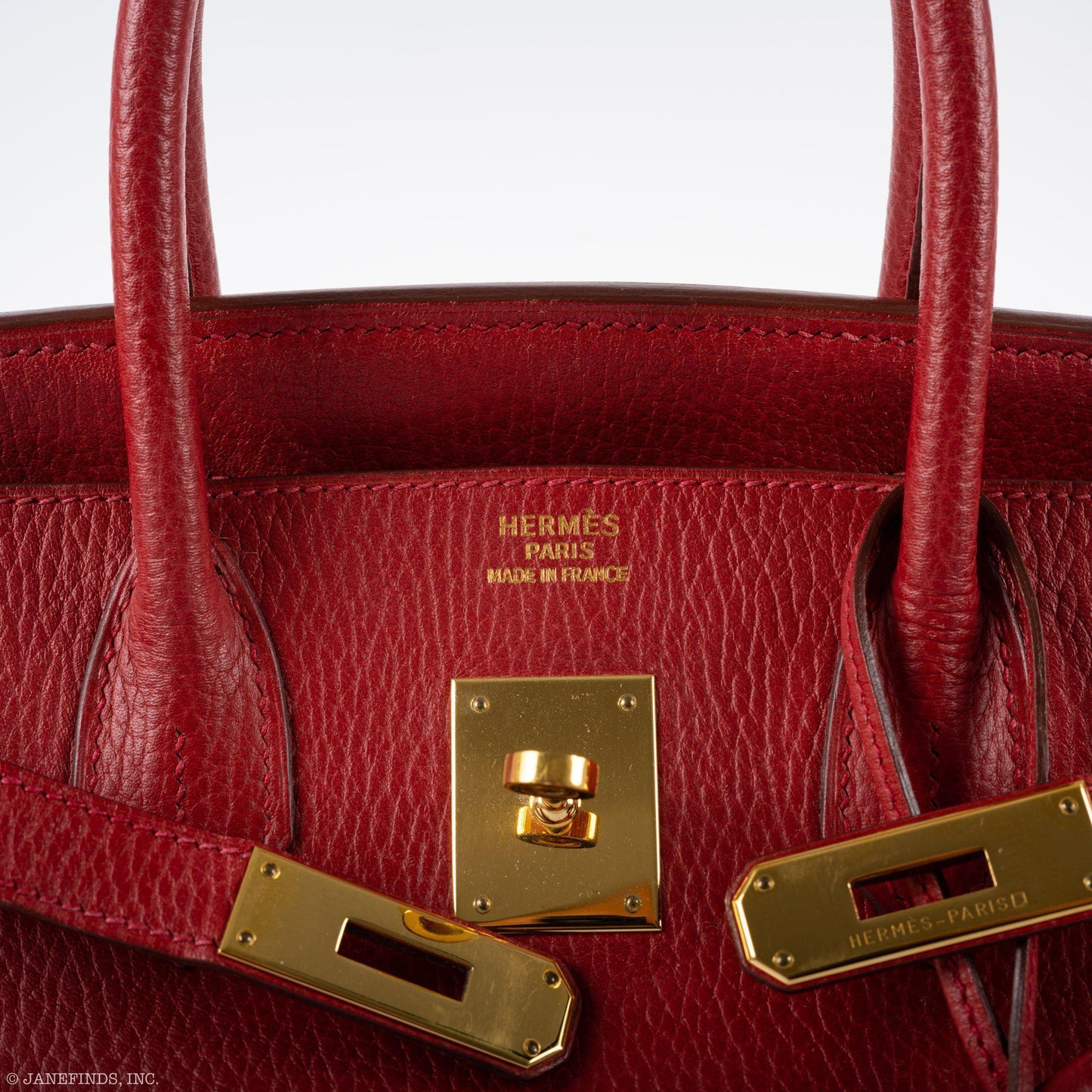 HermesBirkin 30 Rouge Vif Ardennes Gold Hardware - Square E