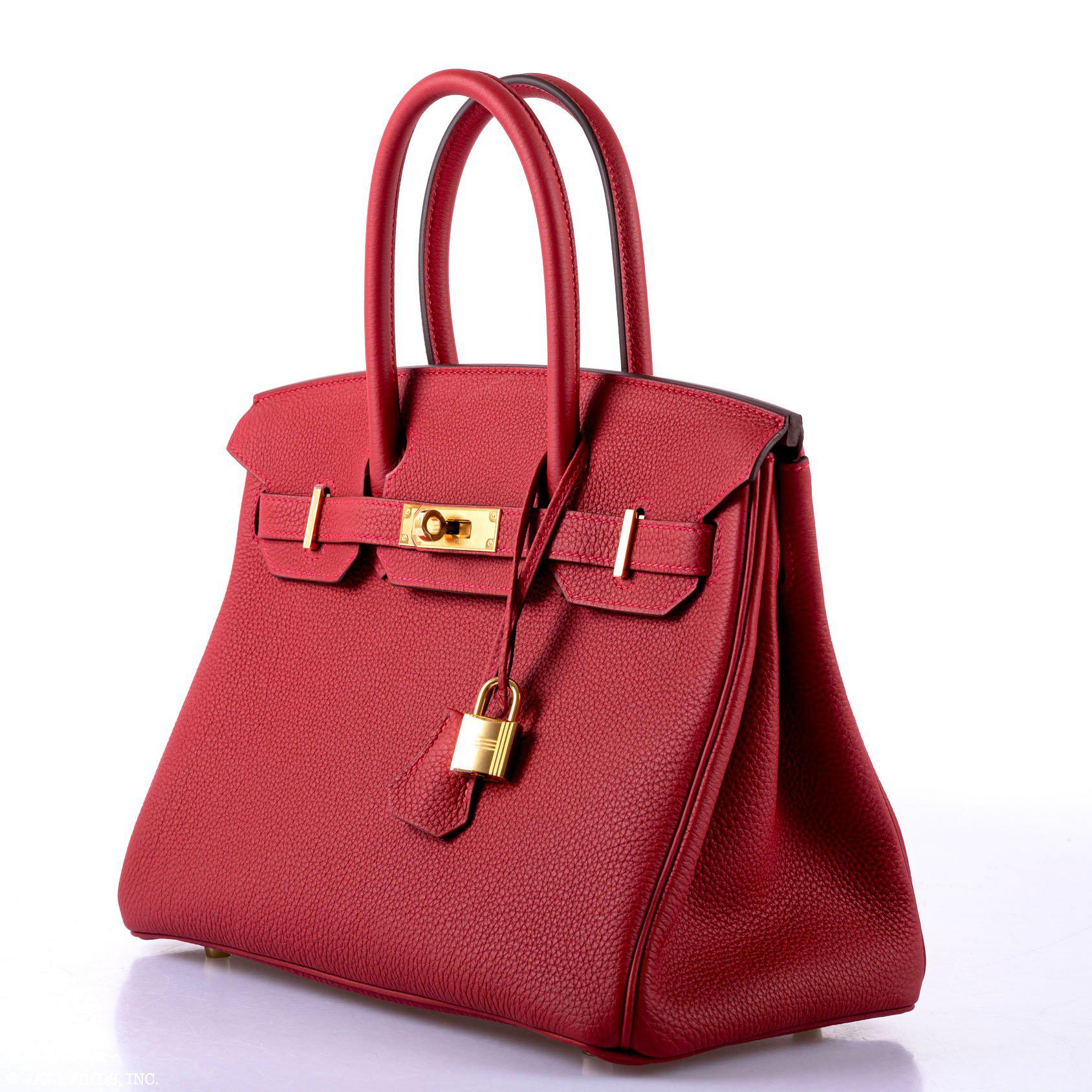 HermesBirkin 30 Rouge Vif Togo Gold Hardware - 2020, Y