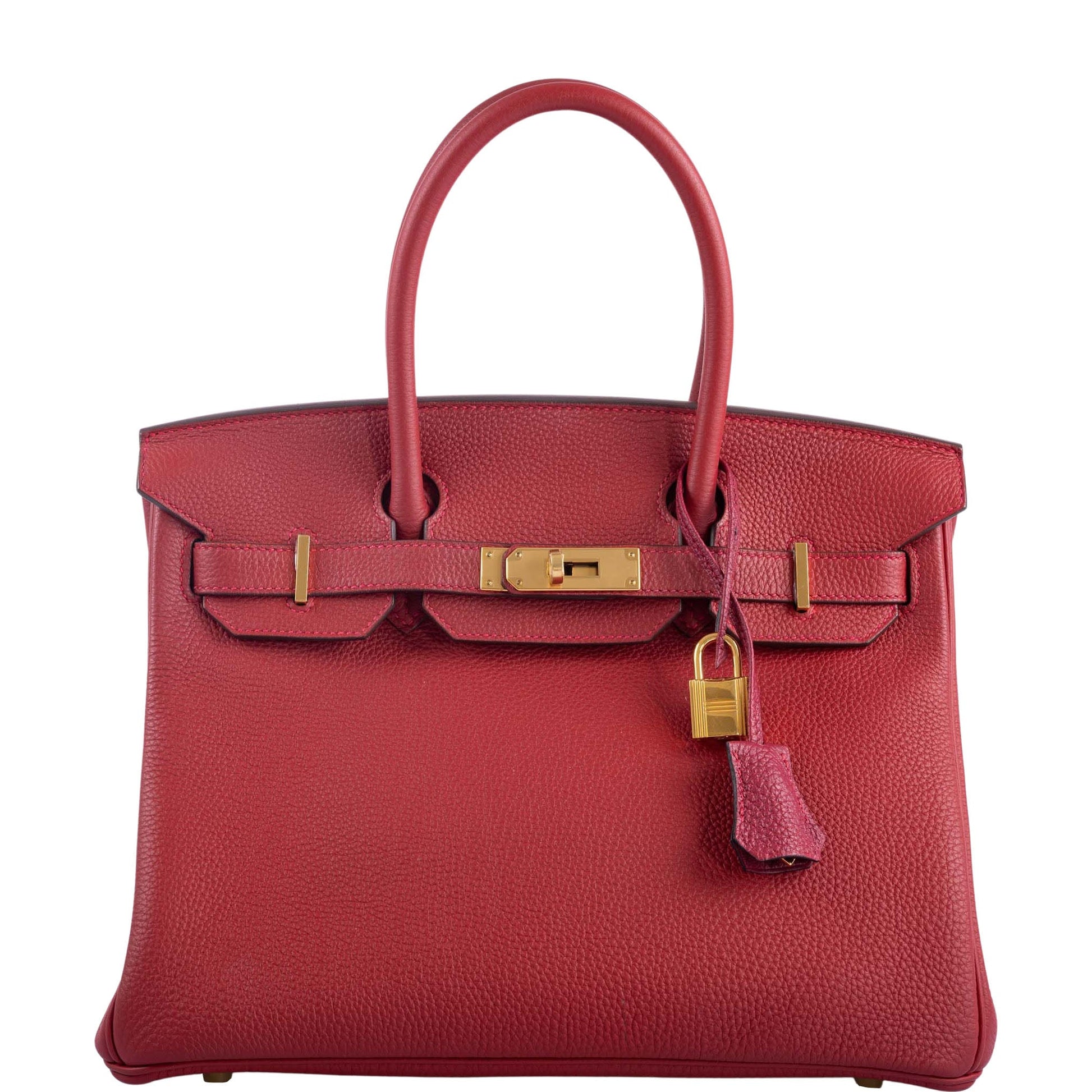 HermesBirkin 30 Rouge Vif Togo with Gold Hardware