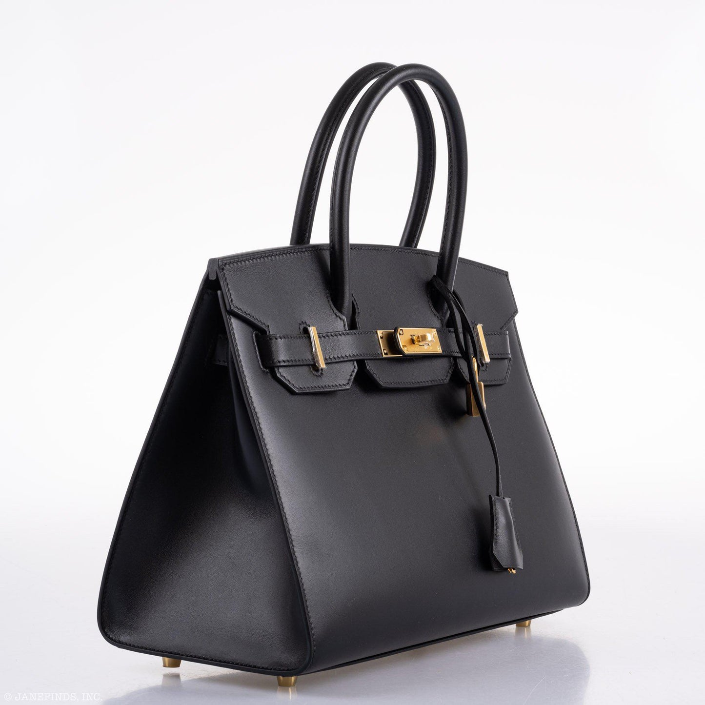 HermesBirkin 30 Sellier Black Veau Monsieur Leather Gold Hardware