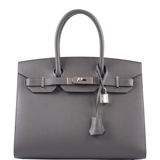 HermesBirkin 30 Sellier Gris Meyer Epsom Palladium Hardware