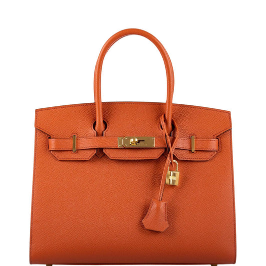 HermesBirkin 30 Sellier Terre Battue Epsom Leather Gold Hardware