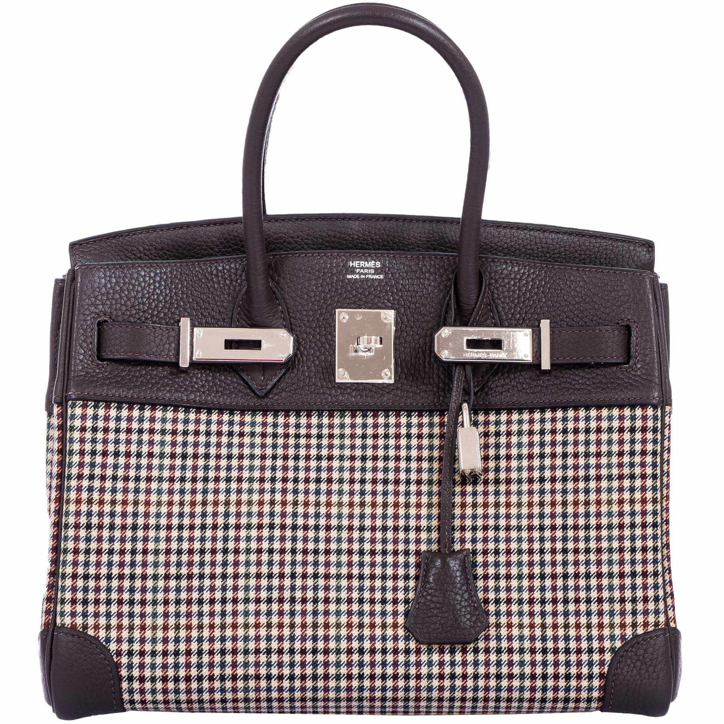HermesBirkin 30 Togo And Plaid Wool Lainage - Rare Runway Bag