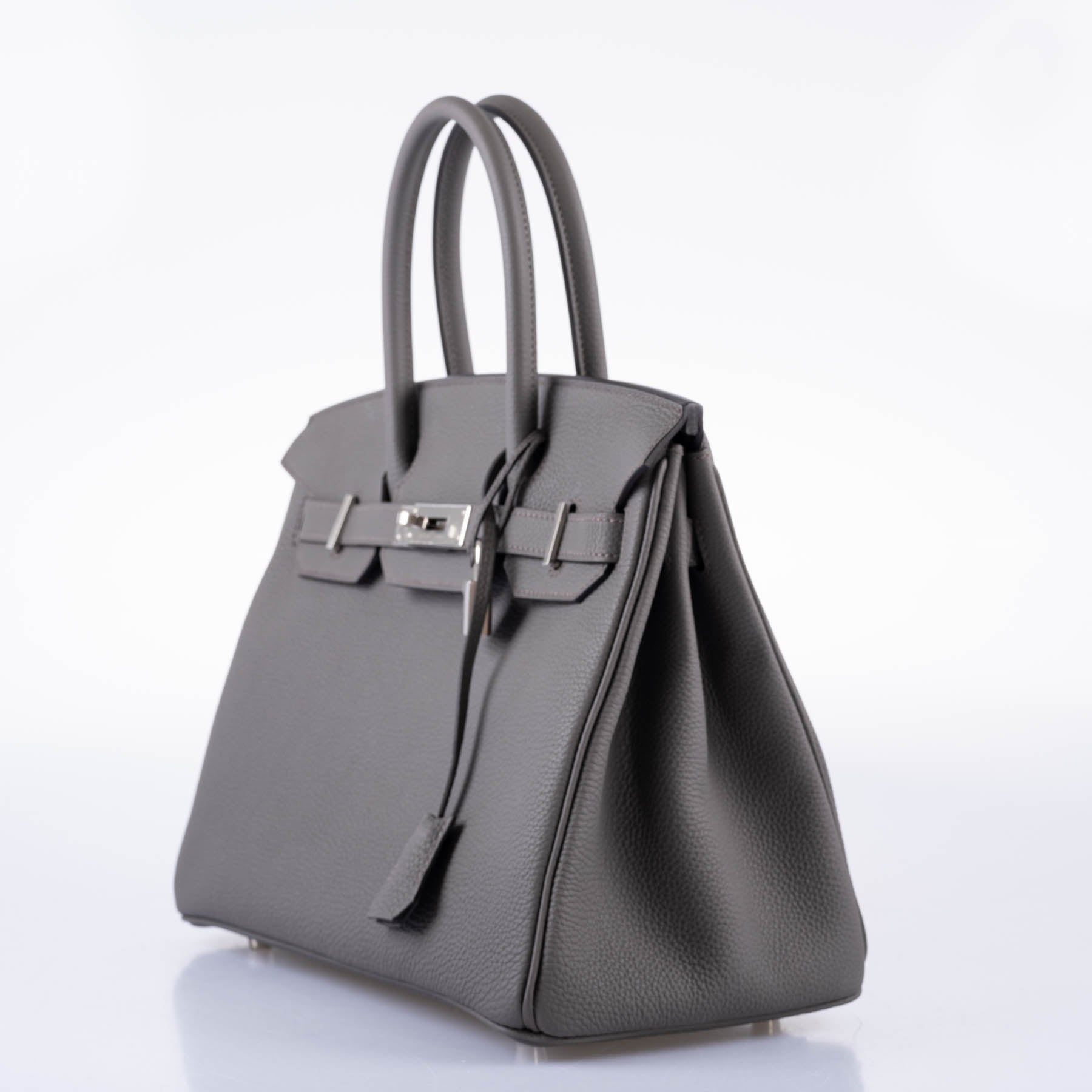 HermesBirkin 30 Vert Gris Togo with Palladium Hardware - 2020, Y