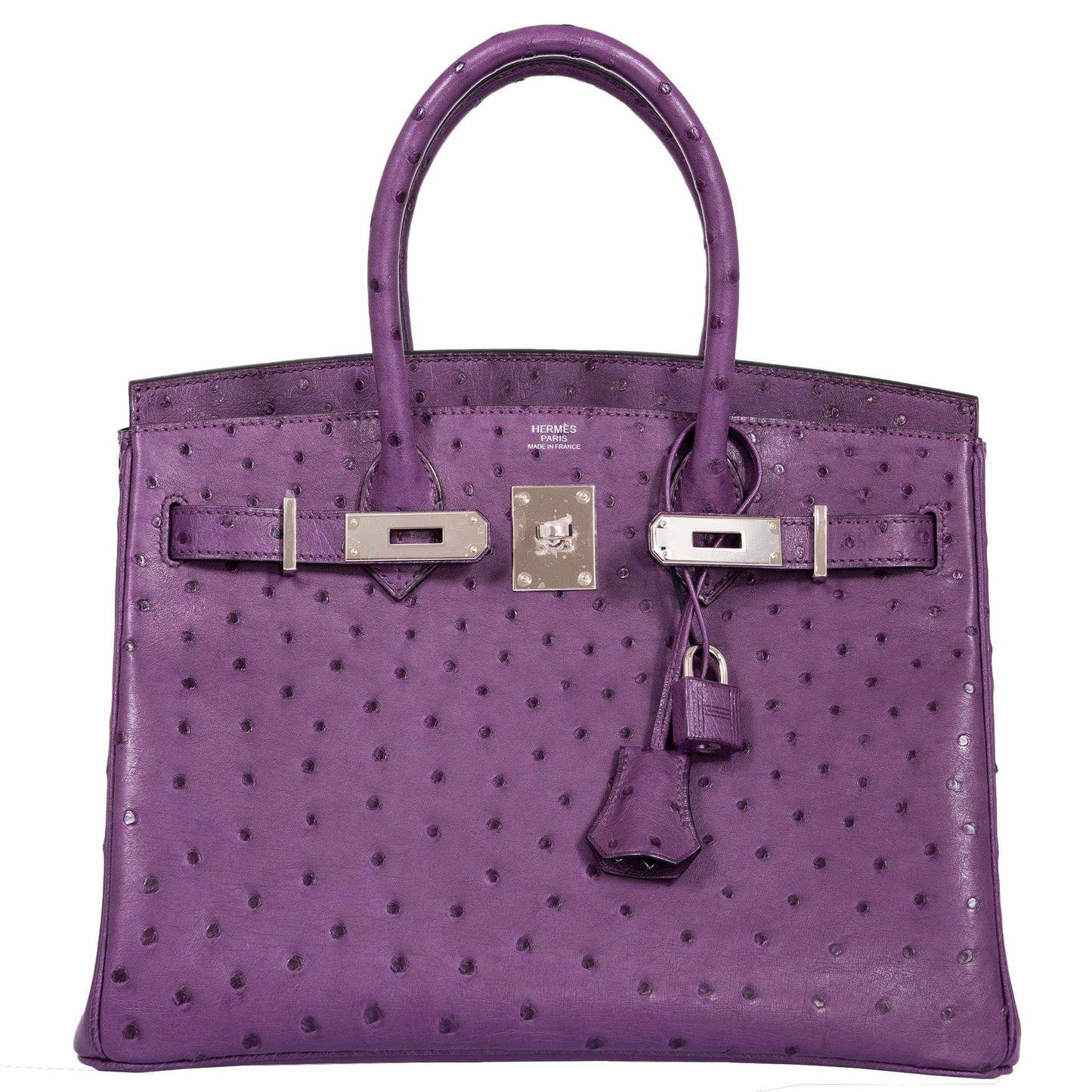 HermesBirkin 30 Violine Ostrich Palladium Hardware