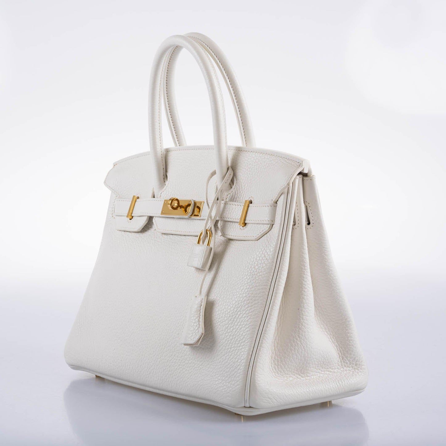 HermesBirkin 30 White Clemence with Gold Hardware - 2016, X