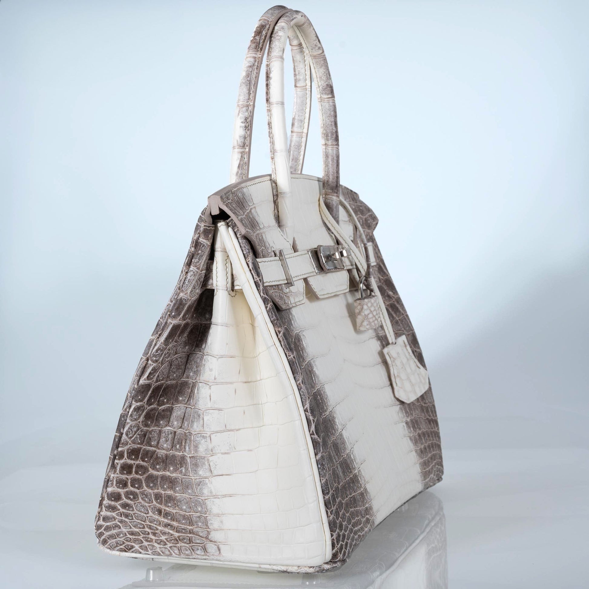 HermesBirkin 30 White Hima Nilo Crocodile Palladium Hardware