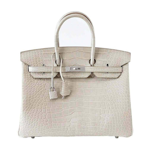 HermesBirkin 35 Alligator Beton Bag PHW