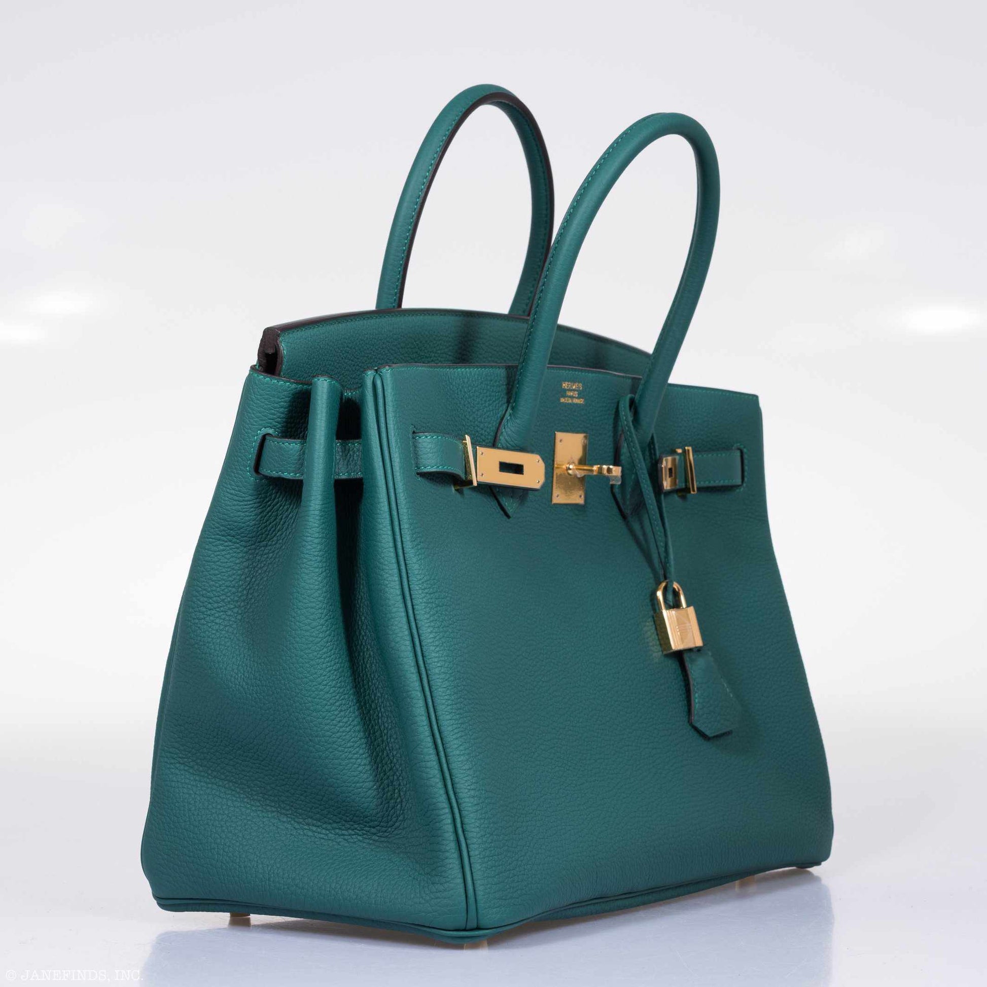 HermesBirkin 35 Malachite Togo Gold Hardware
