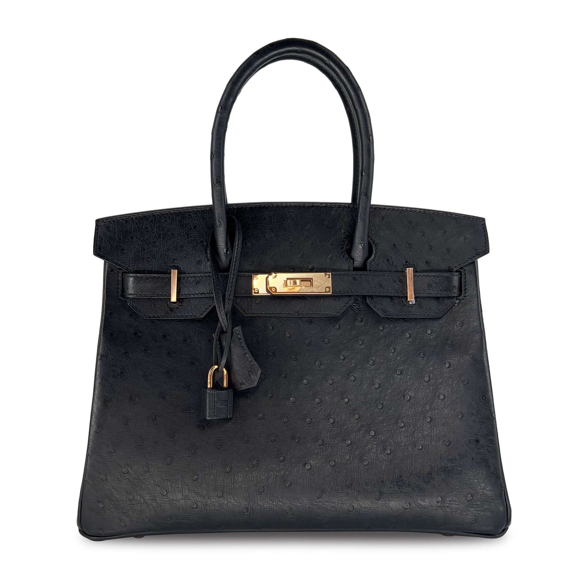   Luxury Hermes Birkin Noir Designer Bag B30 RGHW