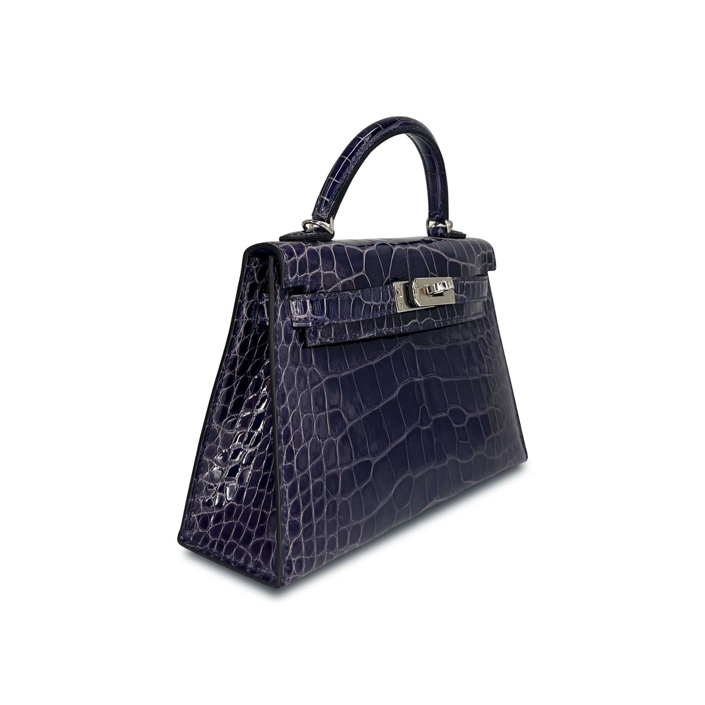   Luxury Hermes Kelly Designer Bag in Bleu Encre Lisse K20 PHW