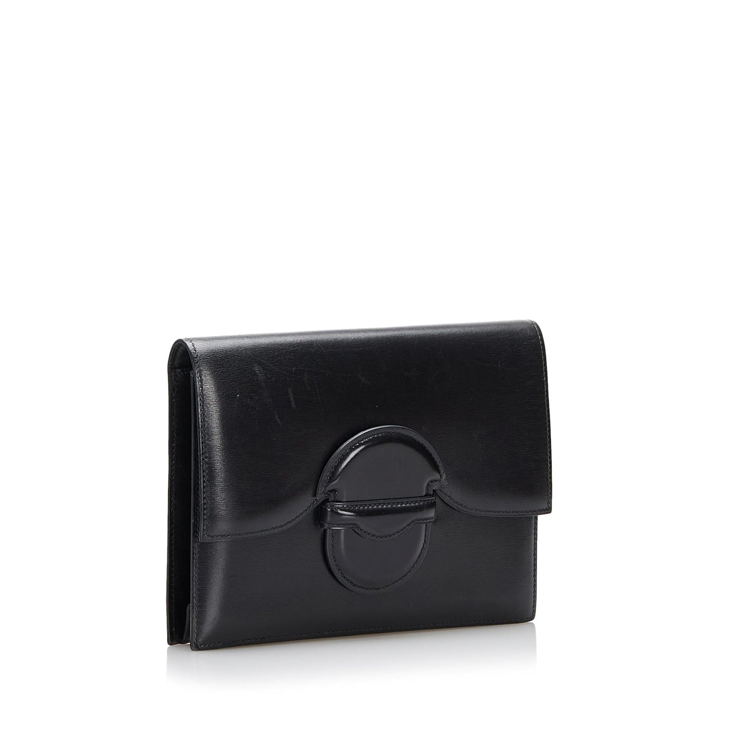 Luxury Hermes Box Calf Leather Clutch Bag (SHG-ZZYtmS)