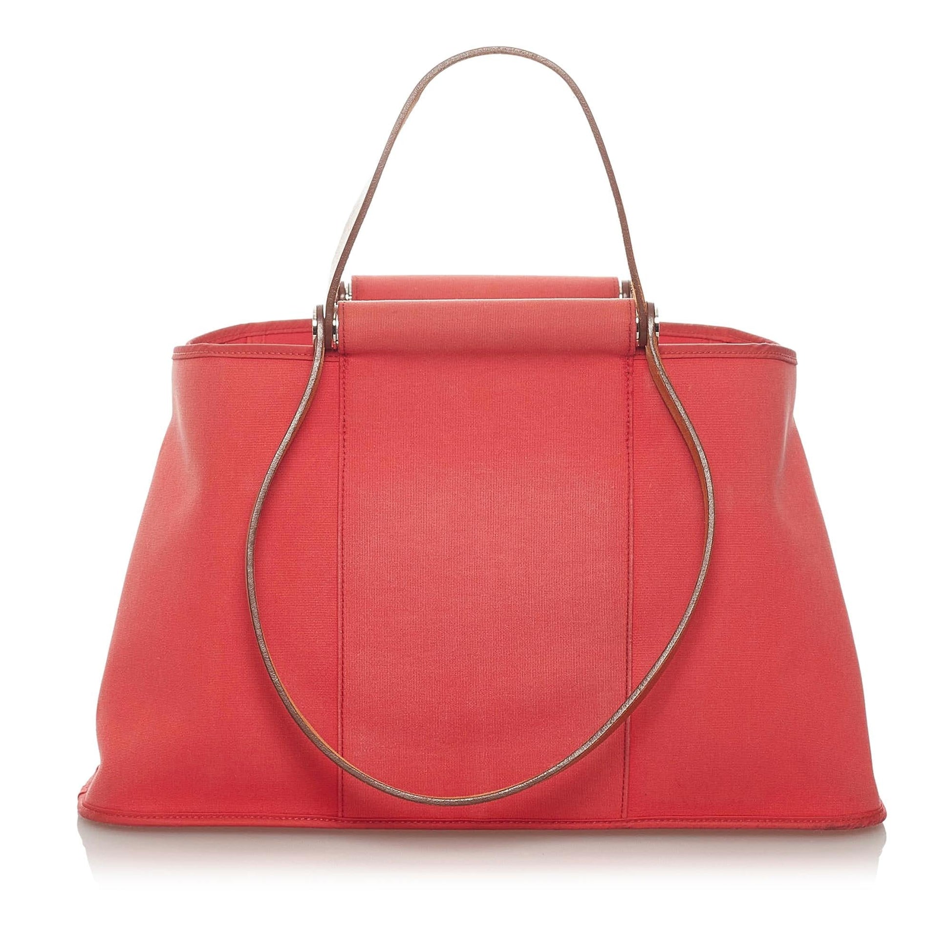 Luxury Hermes Cabag Elan Canvas Satchel (SHG-28864)