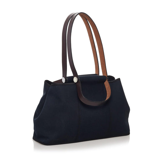 Luxury Hermes Cabag Elan Canvas Satchel (SHG-32221)