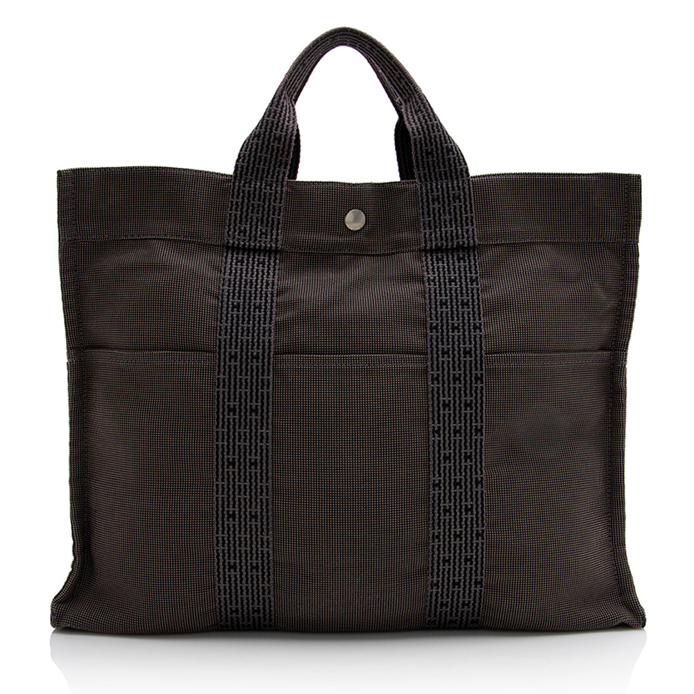 Luxury Hermes Canvas Herline MM Tote (SHF-22534)