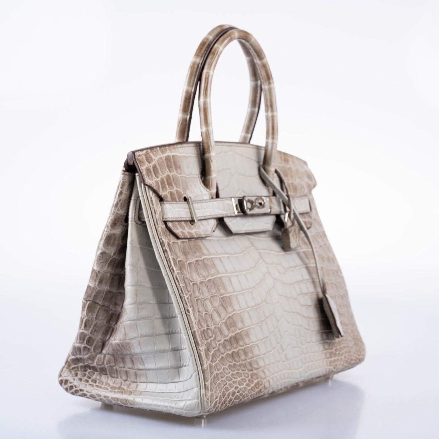 HermesGris Cendre Himalaya Birkin 30 Matte Nilo Crocodile with Palladium Hardware - 2013, Q Square